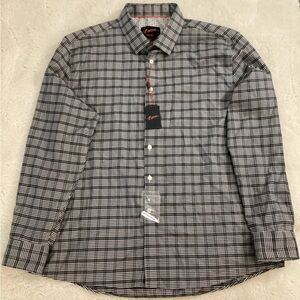Egara Black and White Plaid Button Down Shirt Men’s Warehouse Size XXL NEW